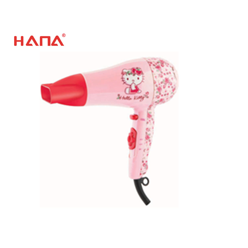 HANA adorable Childish design mini travel hair dryer pink color for